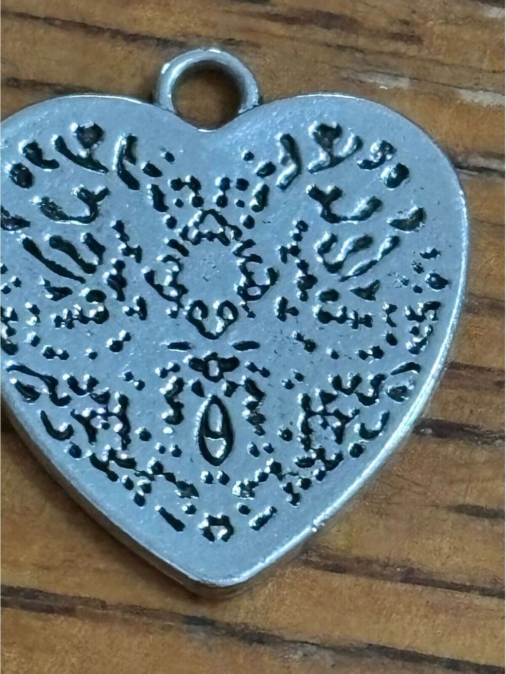 Heart filigree silver color necklace charm